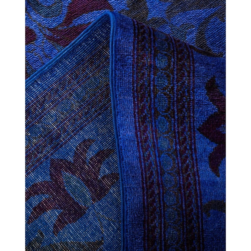 Overton Hand Knotted Wool Vintage Inspired Modern Contemporary Overdyed Purple Area Rug - 9' 3" x 12' 3"