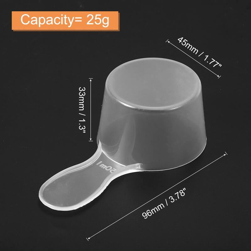 Plastic Measuring Spoons Powder Scoops Spoon Table Spoon,25g/50ml - Clear - 100Pcs