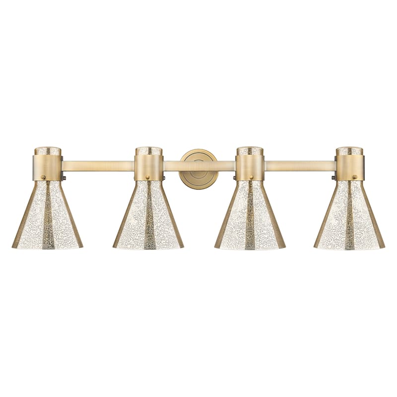 Innovations Lighting Downtown Urban - Lawton Cone - 4 Light 34" Wall-Mounted Bath Vanity Light