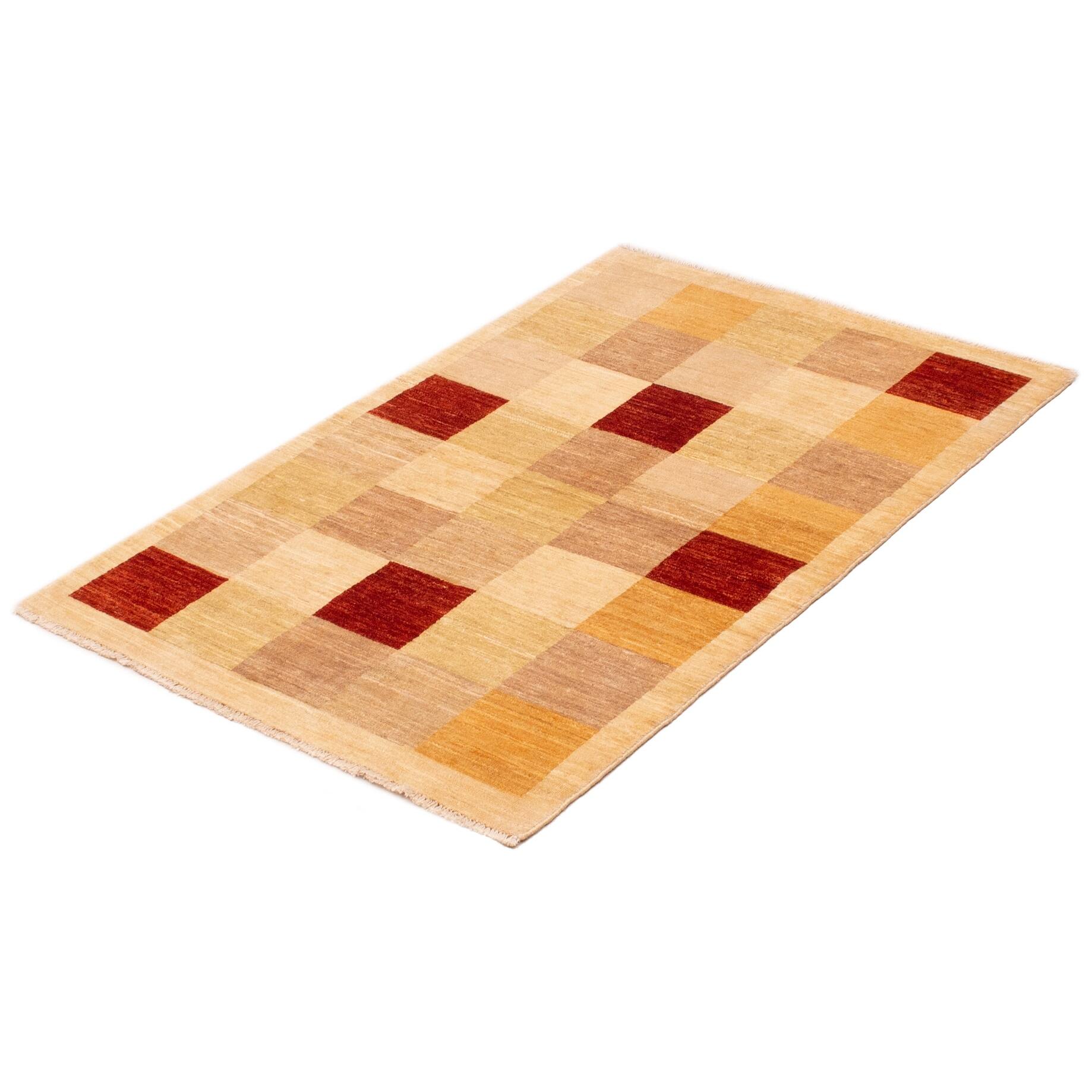 ECARPETGALLERY Handknotted Peshawar Ziegler Cream Wool Rug 4'0 x 5'9