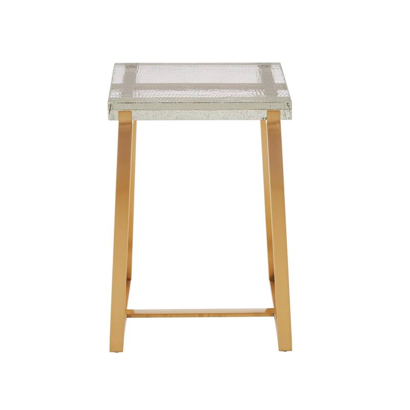Vardo Stainless Steel Cast Glass Top Table by iNSPIRE Q Modern