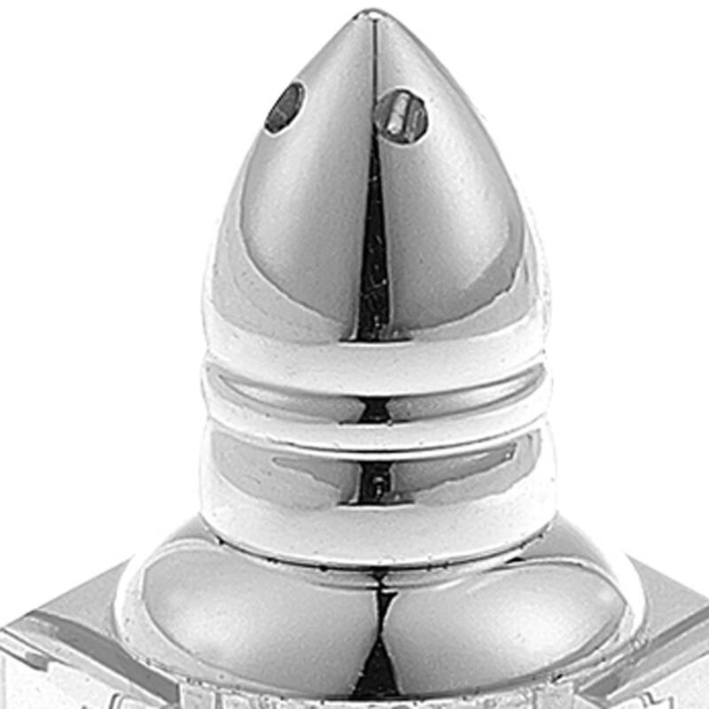 HomeRoots Set of Six Clear And Silver Cut Crystal Individual Salt and Pepper Shakers