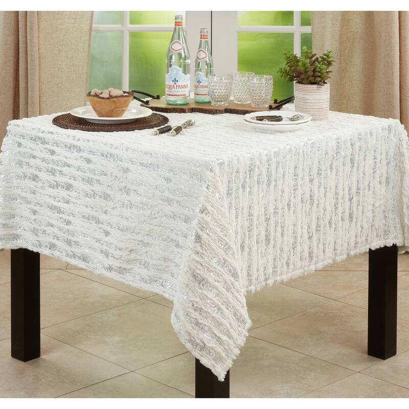 Faux Fur With Brushed Metallic Foil Print Topper - Silver