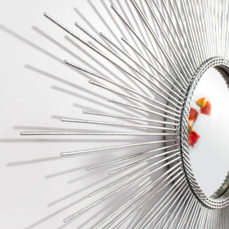 SAFAVIEH Emme 30-inch Silver Sunburst Round Silver Mirror - 30" W x 1" L x 30" H