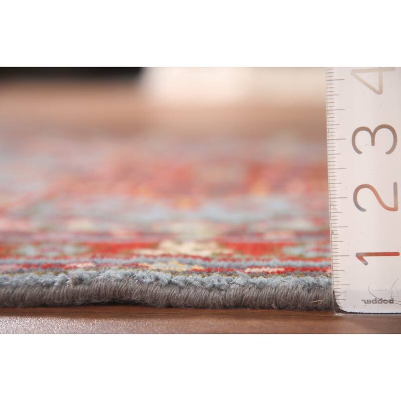 Geometric Heriz-Serapi Accent Rug Hand-Knotted Wool Carpet - 2'11"x 5'1"