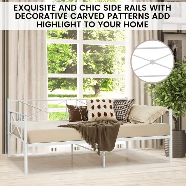 Metal Daybed Frame Twin Size with Slats
