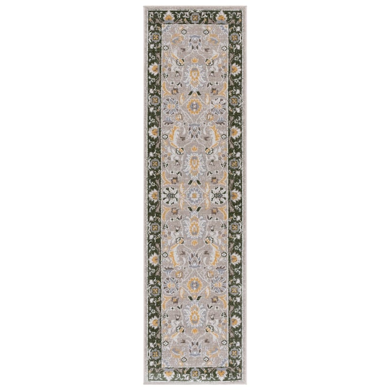 SAFAVIEH Bayside Machine Washable Shweta Oriental Rug - 2'2" x 8' Runner - Green/Beige