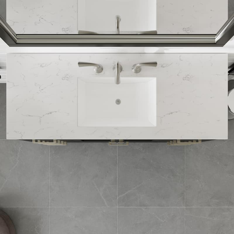Eviva Aberdeen 54"W Bath Vanity with Carrara Quartz Top