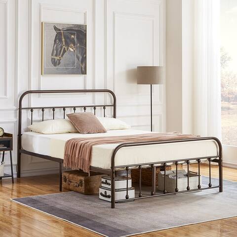 VECELO Modern Metal Platform Bed Frame,Twin/Full/Queen/King Bed
