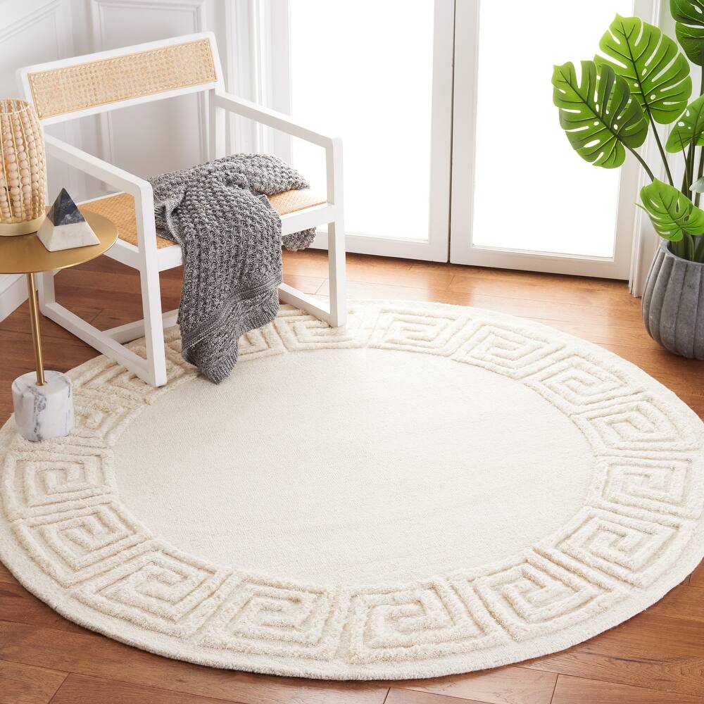 SAFAVIEH Handmade Metro Dream Greek Key Border Wool Rug