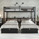 preview thumbnail 4 of 11, Full XL Over Twin & Twin Bunk Bed Multi-functional Metal Triple Bed Frame with Drawers, USB Ports, Storage Headboard and Shelves