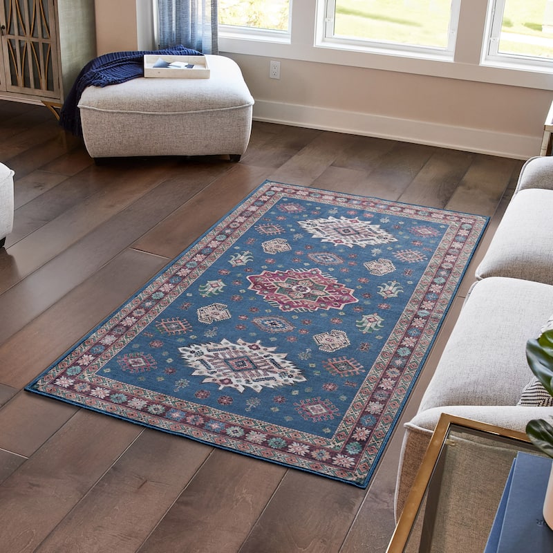 Wyatt & Ash Dream Mink Rugs - 3' x 5' - Navy/Red