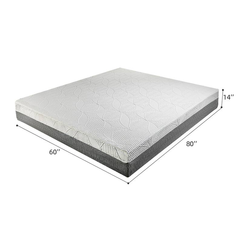 GDFStudio Finnian 14-Inch Queen Mattress with Plush Thick Design and High Rebound Support