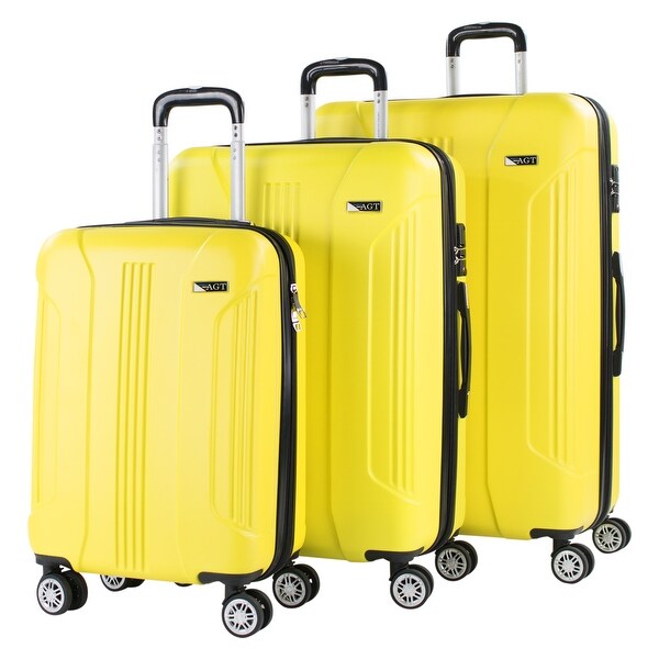yellow spinner luggage