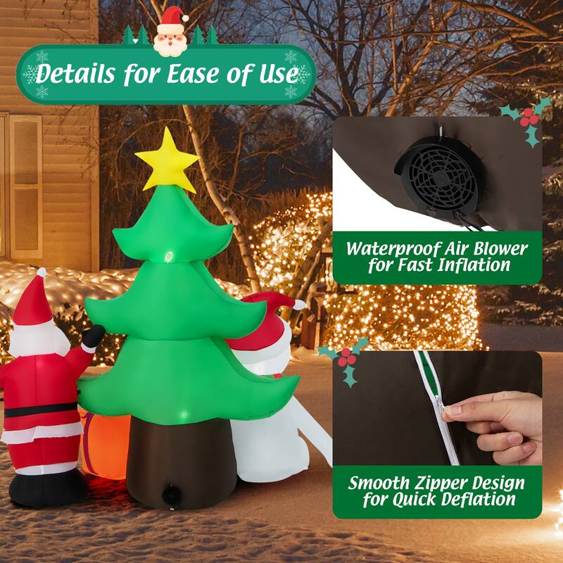 Gymax 7.2FT Inflatable Christmas Tree Snowman Santa Gift Bag - See Details