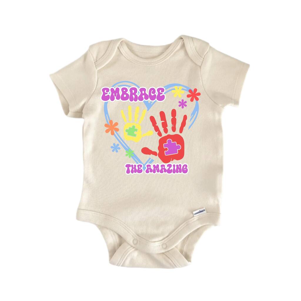 Autism Awareness Embrace The Amazing - Baby Boy Girl Clothes Bodysuit Funny Cute