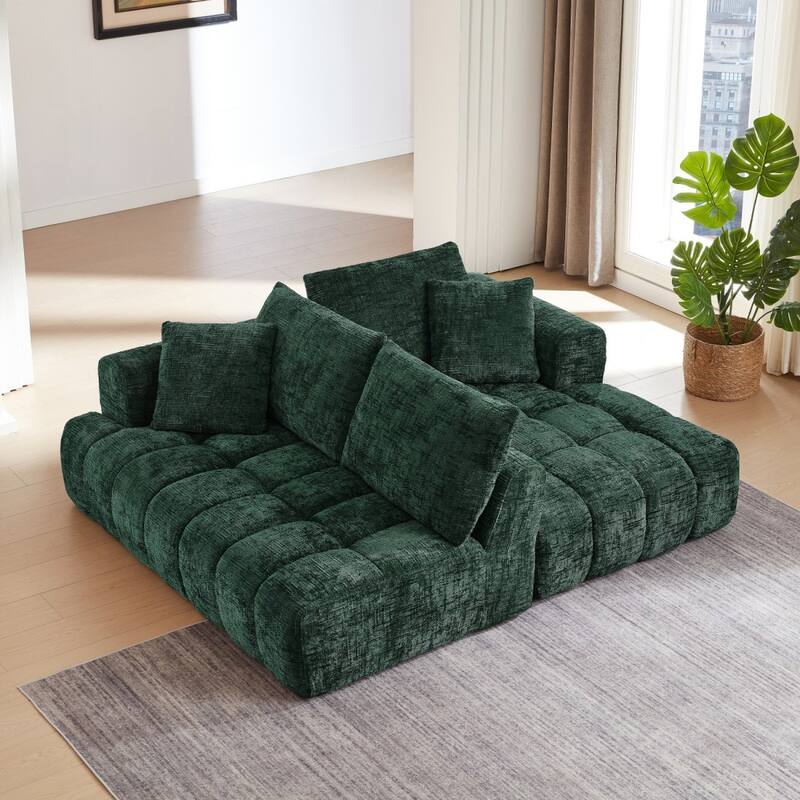 108.2" L-Shaped Chenille Luxury Oversized Sectional Sofa Free-combined Sofa, No Assembly Required