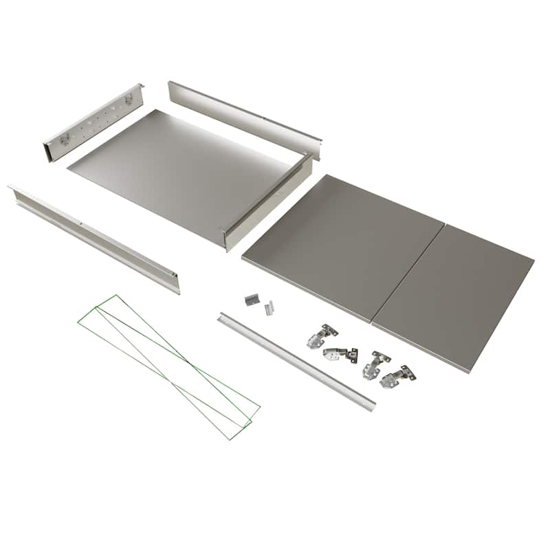 Modland 30"-36"W x 24"H Double Door Bathroom Medicine Cabinet with Mirror,Aluminum Frame
