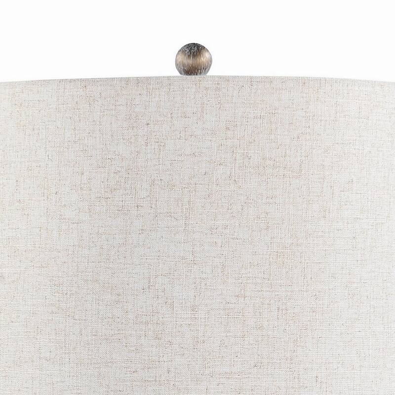 28 Inch Table Lamp, Polyresin Turned Pedestal Stand, Antique Gold Color