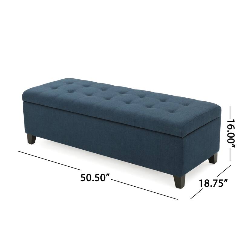 Mission Tufted Fabric Storage Ottoman Bench by Christopher Knight Home - 50.50"L x 18.75"W x 16.00"H