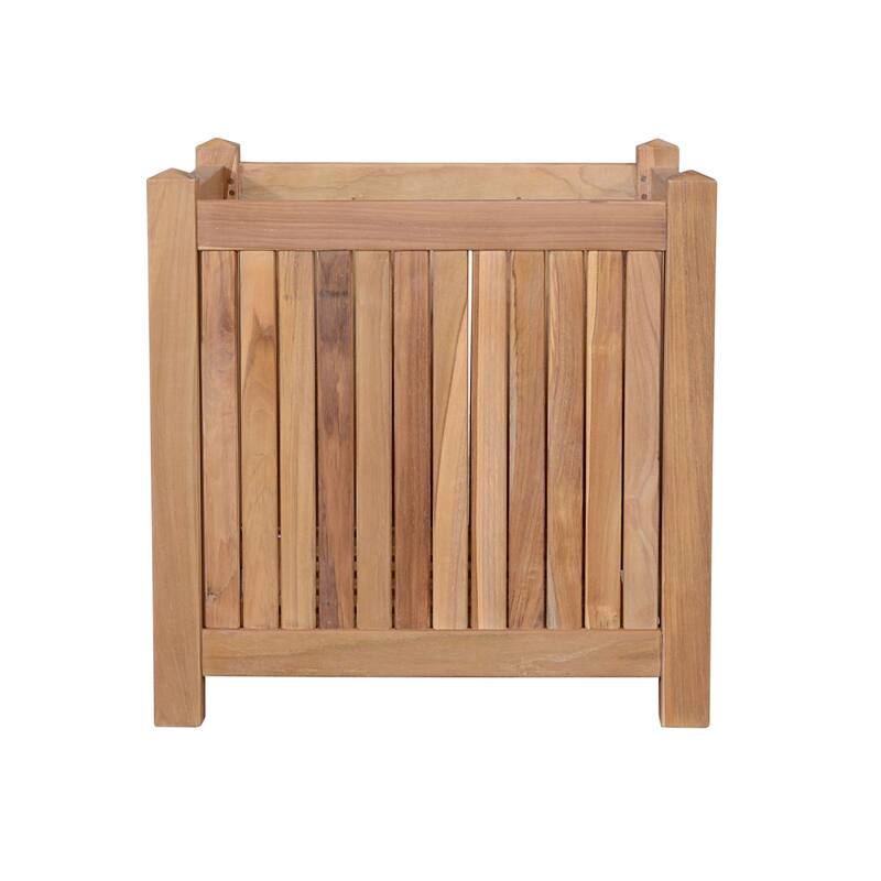 HomeRoots 22" Natural Solid Wood Indoor Outdoor Square Planter Box
