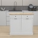 preview thumbnail 1 of 4, White Kitchen Trash Cabinet with 2 Drawers and 2 Compartment Tilt-Out