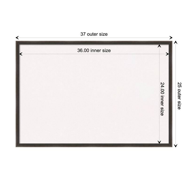 Hardwood Wedge Wood Framed White Corkboard Bulletin Board - Hardwood Wedge Chocolate - Board Size 36x24