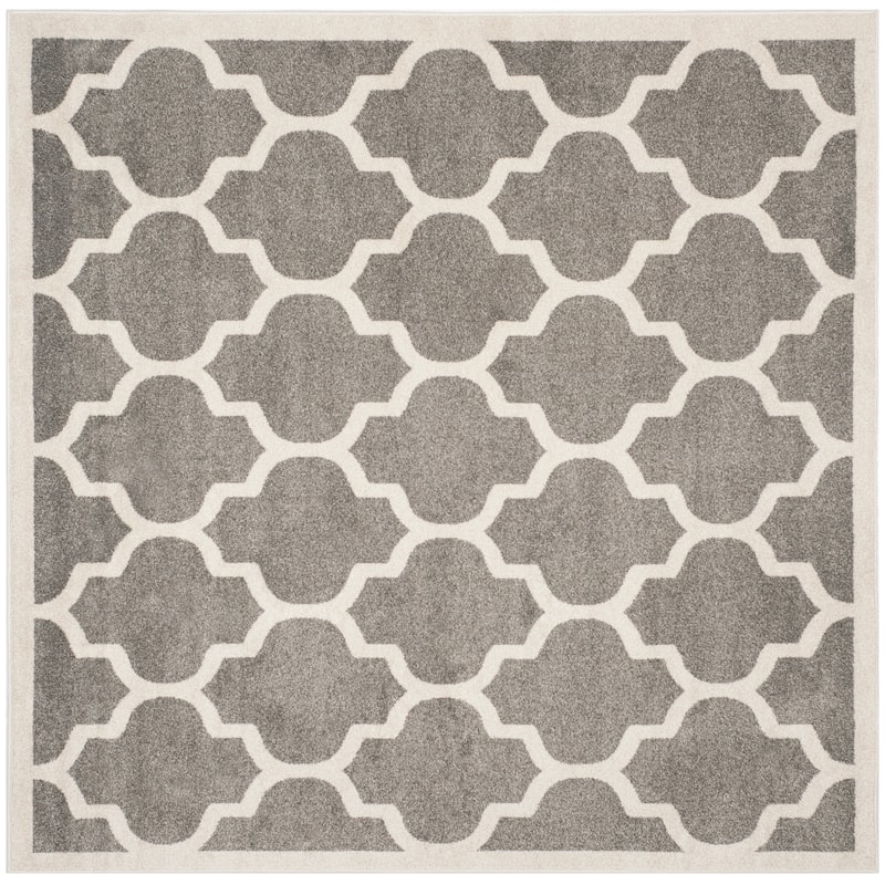 SAFAVIEH Amherst Machi Modern Rug - 7' Square - Dark Grey/Beige