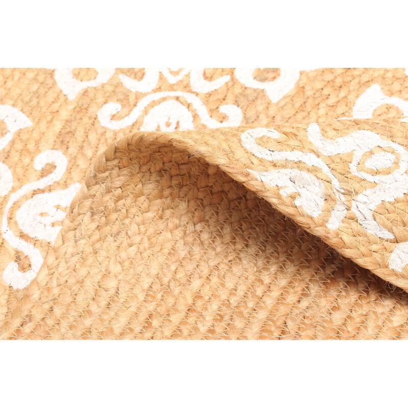 ECARPETGALLERY Braided Weave Palas Denizli Tan Jute Rug - 3'0 x 3'0