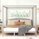 preview thumbnail 3 of 7, Modern King Size Pine Platform Bed, Canopy Bed with Support Legs and Headboard, Grey