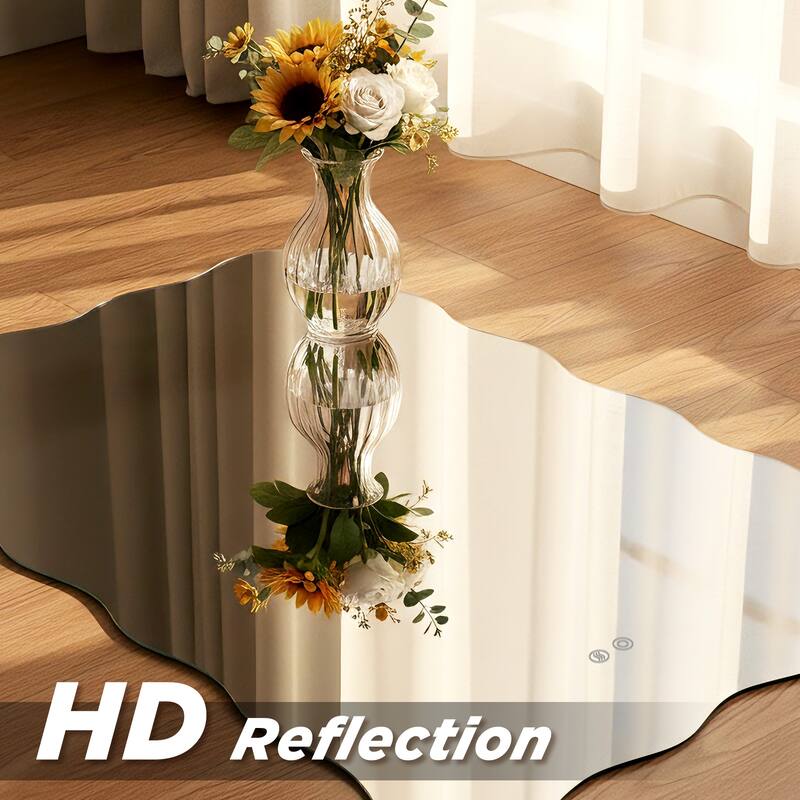 Rectangle Frameless Dimmable LED Light Anti-Fog Wall Bathroom Vanity Mirror