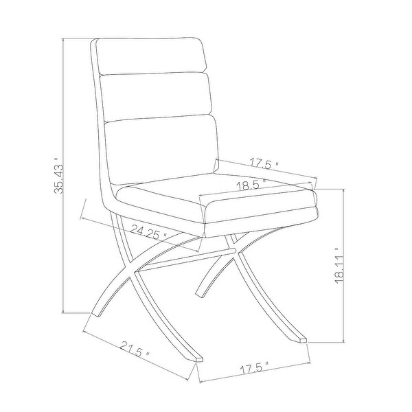 Somette May Modern Channel-Back Side Chair, Set of 2