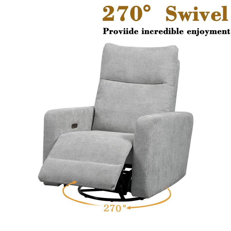 Olmas 33.5"W Power Swivel Glider Recliner with USB Charger Set Of 2