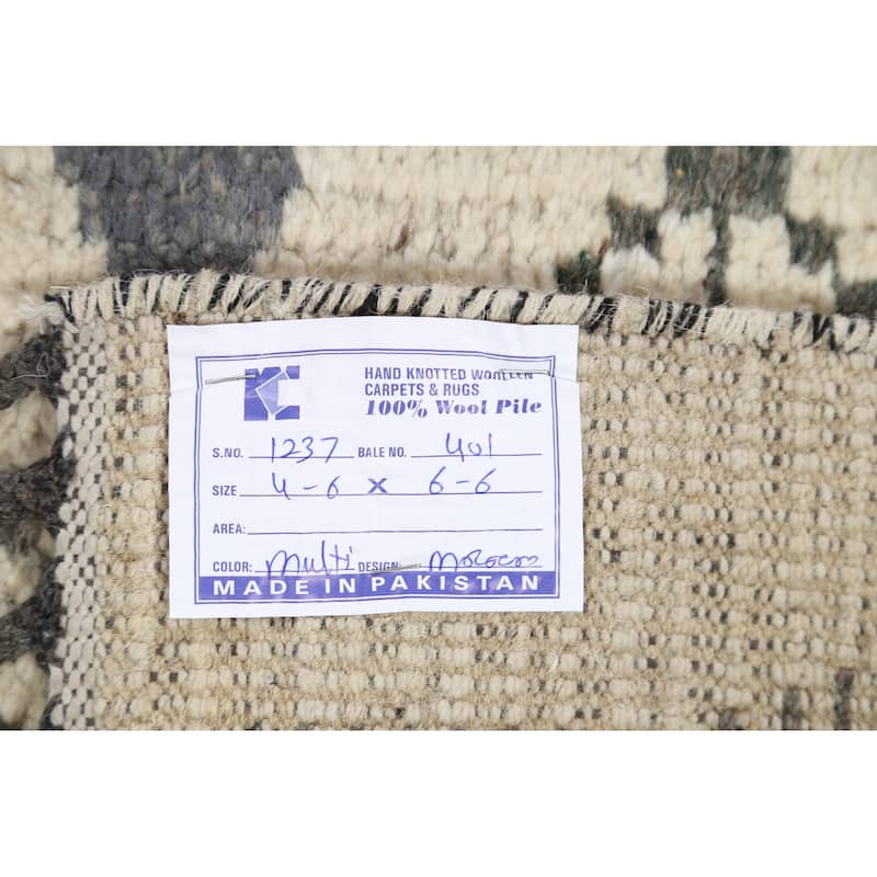 Vegetable Dye Tribal Oriental Moroccan Berber Area Rug Wool Handmade - 4'5" x 6'5"