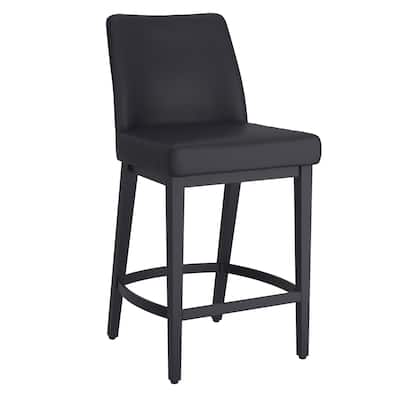 Modern Faux Leather and Metal 26" Counter Stool, Set of 4