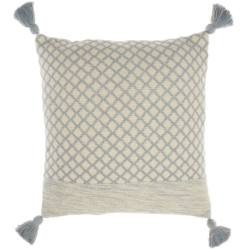 Mina Victory Life Styles Lattice With Tassels 18"X18" Indoor Throw Pillow
