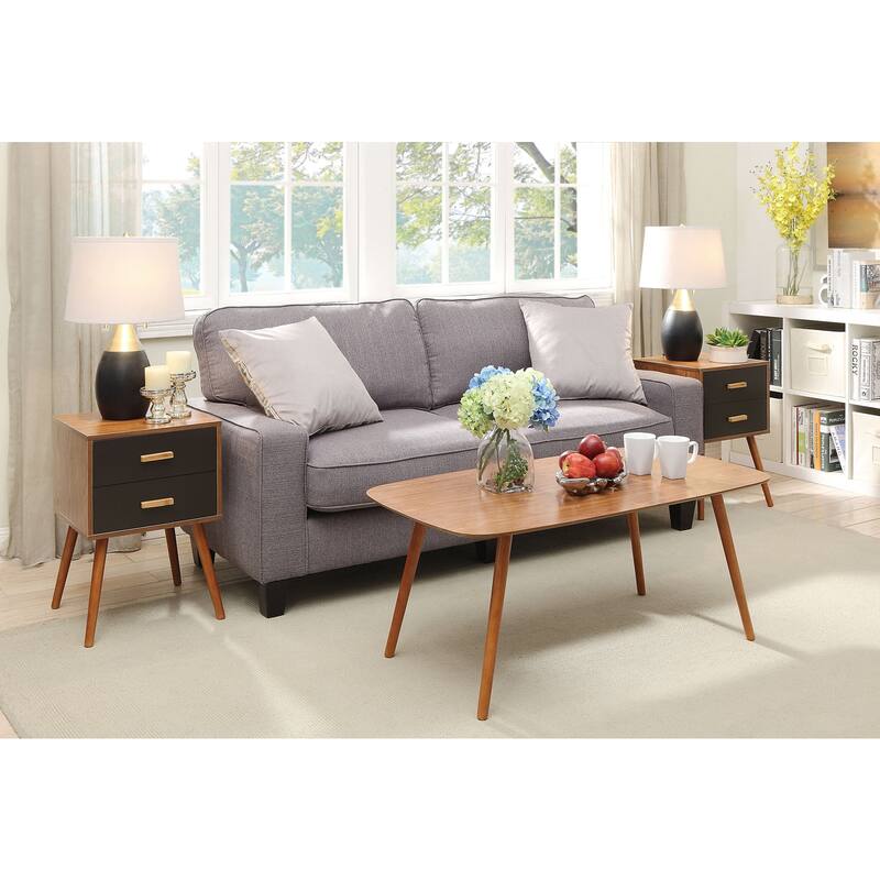 Medieval End Table 2 Drawer - Blue Accent Table, Living Room Side Table, Versatile Storage, Easy Assembly - 23.75