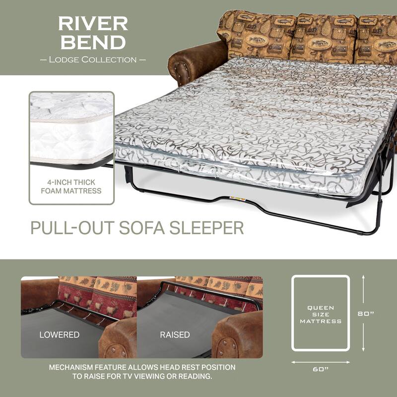 American Furniture Classics Model 8500-80S River Bend 4-Piece Set with Sleeper