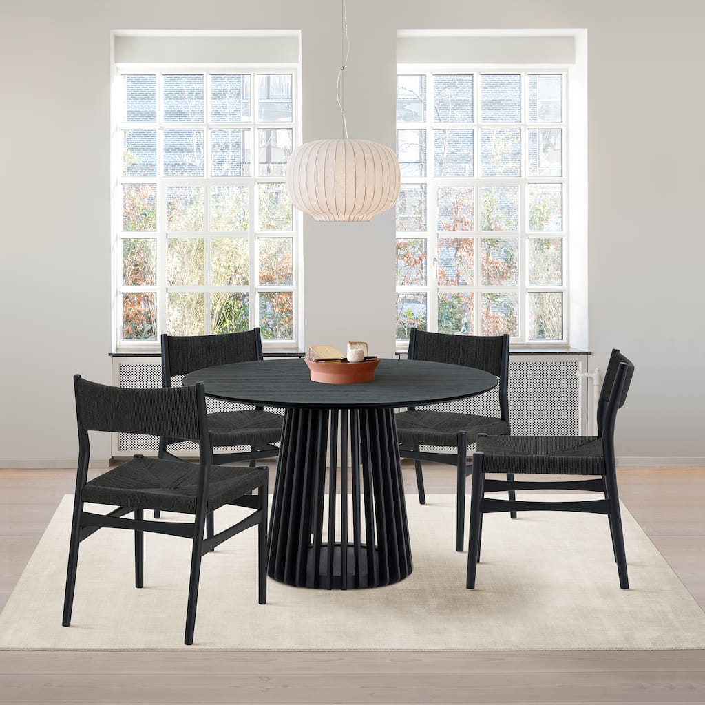 Pasadena Erie 5 Piece Round Dining Set with Paper Cord Chairs