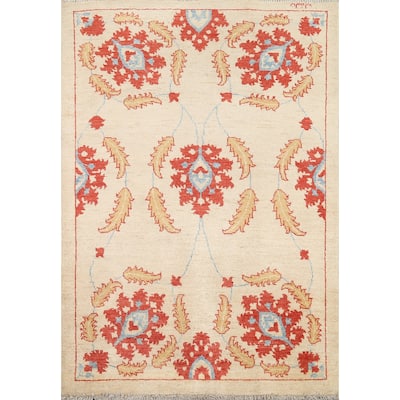 Vegetable Dye Floral Ziegler Area Rug Wool Hand-knotted Foyer Carpet - 3'2" x 4'4"