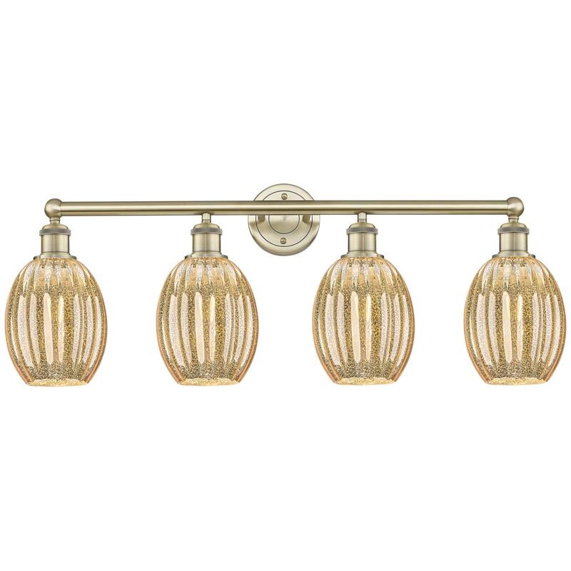 Innovations Lighting Endless Possibilities Edison - Preston - 4 Light 33" Bulb Shade Bath Vanity Light - Antique Brass/Mercury
