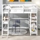 preview thumbnail 2 of 20, Full Size Loft Bed with Built-In Desk, Ladder, and Storage Shelves