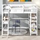 preview thumbnail 2 of 6, White Full Size Pine Wood Loft Bed with Desk, Ladder, and Shelves, High Guard Rails