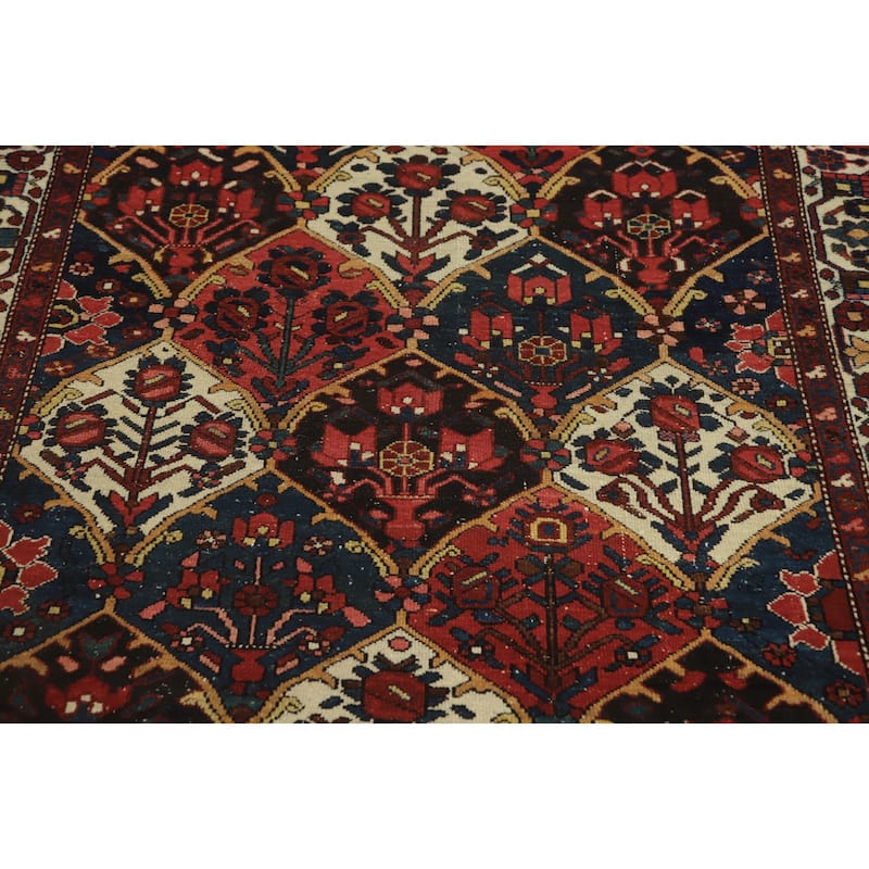 Hand Knotted Oriental 100% Wool Carpet Traditional Geometric Multi-Colored Bakhtiari Area Rug - 6' 5'' X 4' 8''