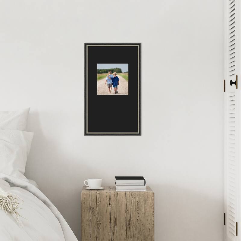 Theo Black Silver Narrow Framed Picture Frame, Photo Frame