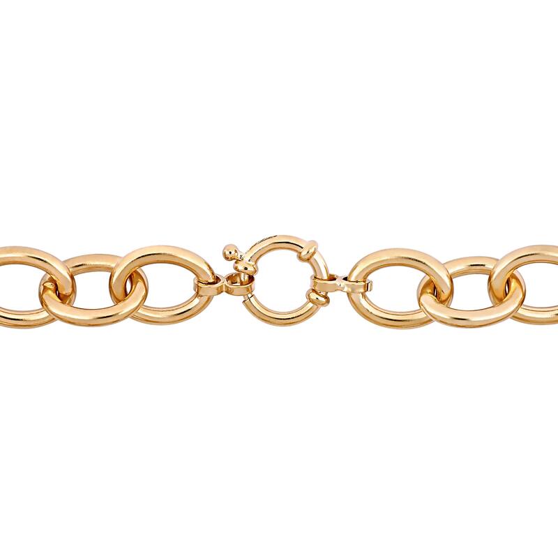 Miadora 24-Inch Oval Link Chain Necklace in Yellow Plated Sterling Silver