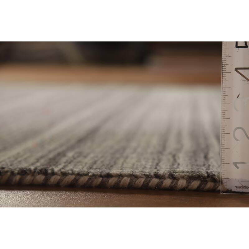 Hand Knotted Oriental 100% Wool Carpet Tribal Tribal Greys & Charcoal Gabbeh Area Rug - 7' 8'' X 5' 0''