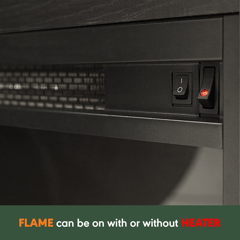 Furinno Jensen Metal Leg Corner Fireplce TV Stand for TV up to 55"
