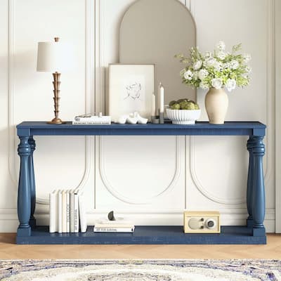 Console Table with Bottom Shelf and Four Vase Legs,for Entryway,Hallway,Living Room,Bedroom