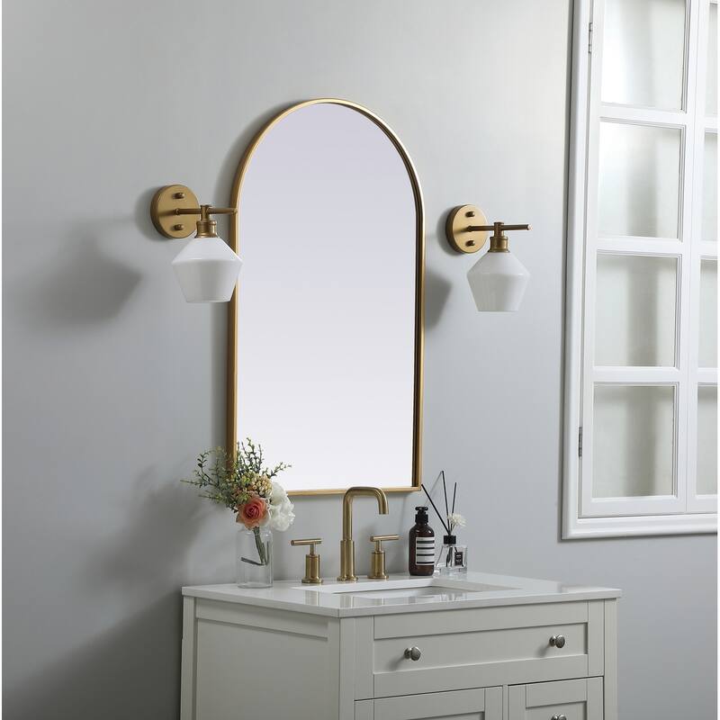 Indigo Home Metal Frame Arch Mirror 22x36 Inch